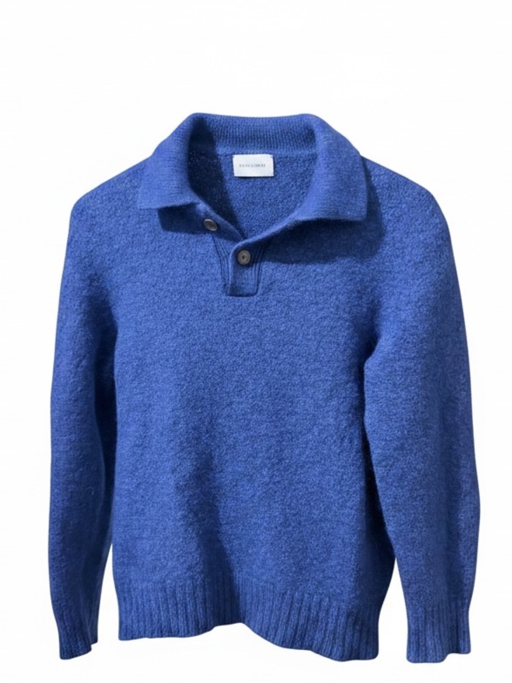 SCAGLIONE Blue Polo Collar Knit Sweater